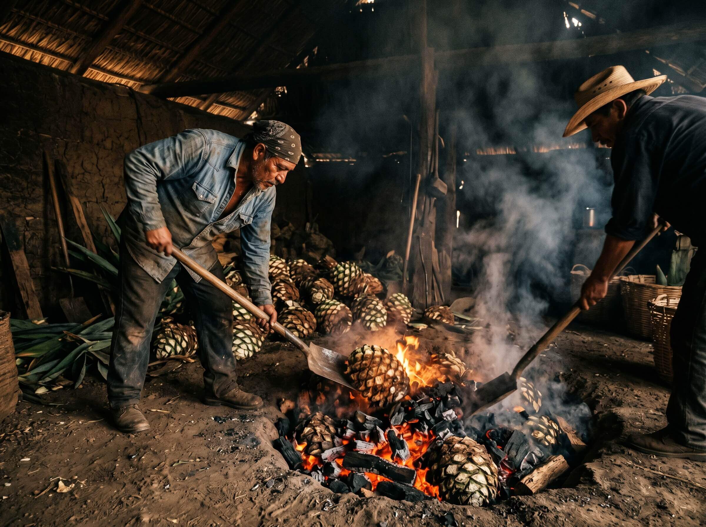 Piñas de agave horneadas bajo tierra, proceso artesanal Mañana Juro