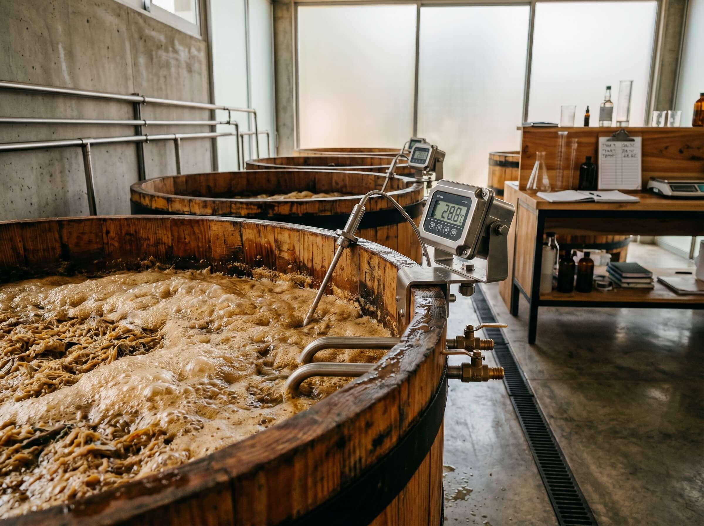Fermentación natural del agave en tinas de madera, Mañana Juro
